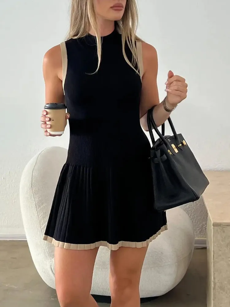 Pleated Mini Dress