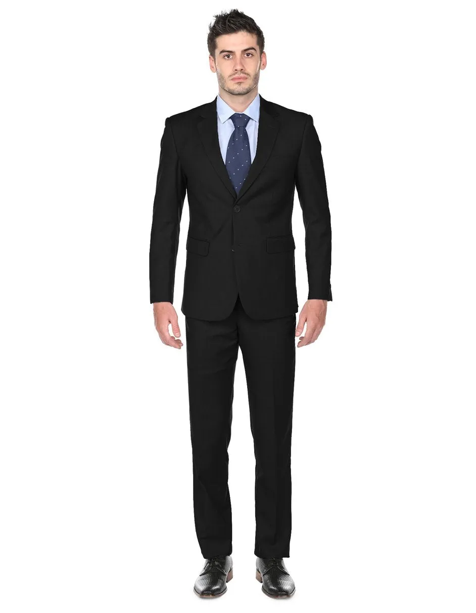 Pleated Suit - Mens Suits With Pleated Pant -  Regular Fit Black Suit