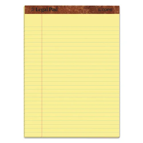 "the Legal Pad" Perforated Pads, Wide-legal Rule, 8.5 X 11, Canary, 50 Sheets, 3-pack