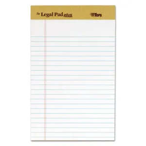 "the Legal Pad" Plus Ruled Perforated Pads With 40 Pt. Back, Narrow Rule, 50 White 5 X 8 Sheets, Dozen