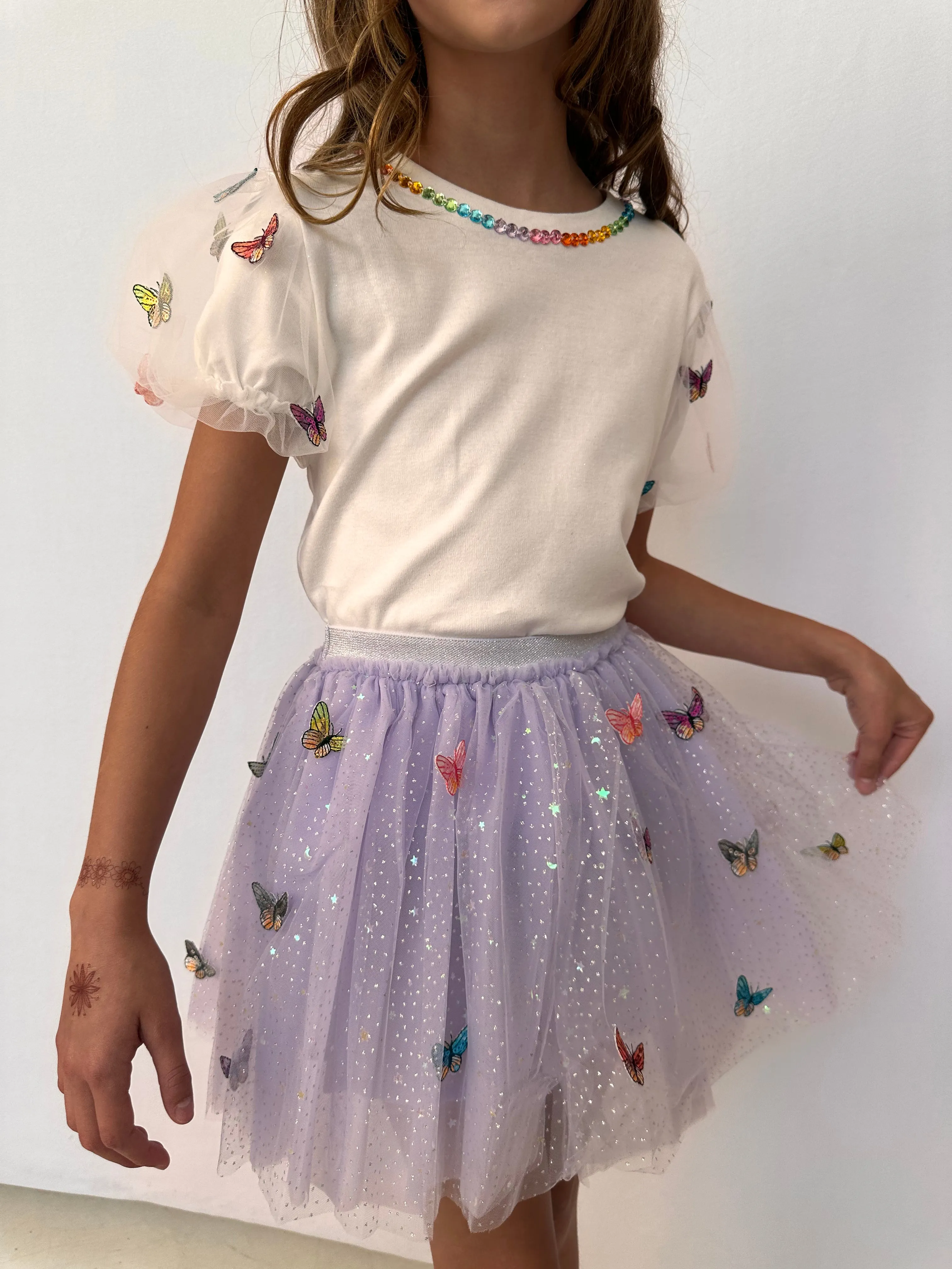 Rainbow Butterflies Tutu Skirt