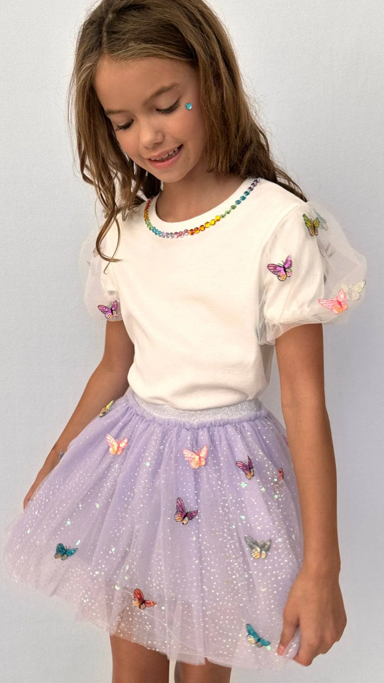 Rainbow Butterflies Tutu Skirt