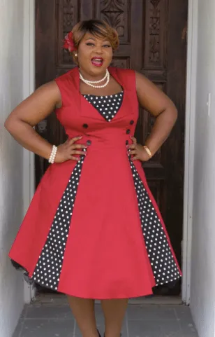 RETRO  POLKA DOT A-LINE DRESS