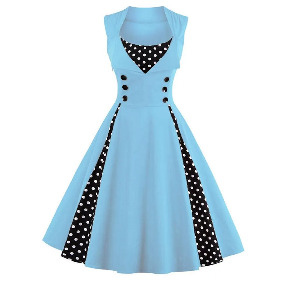 RETRO  POLKA DOT A-LINE DRESS