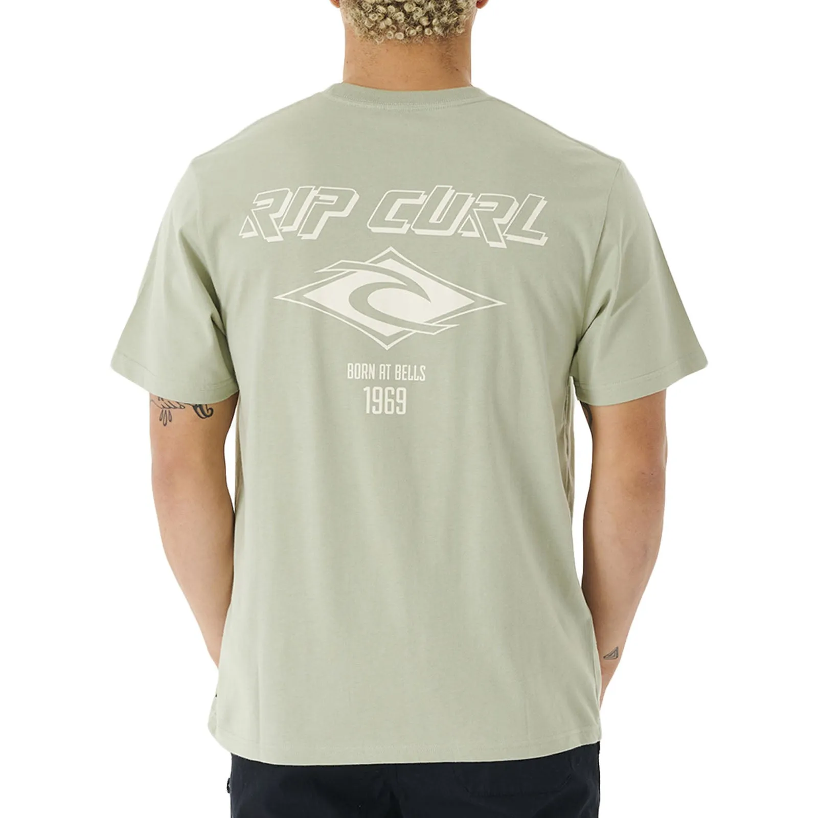 Rip Curl Mens Fade Out Icon Crew Neck Cotton T-Shirt