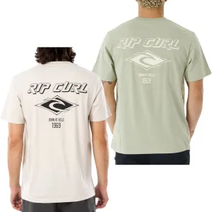 Rip Curl Mens Fade Out Icon Crew Neck Cotton T-Shirt