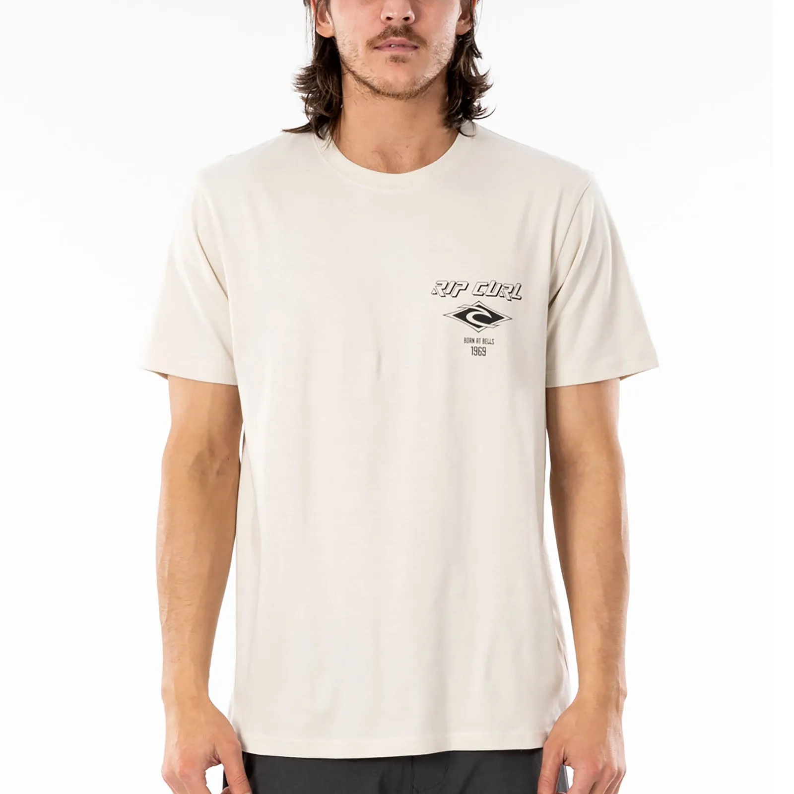 Rip Curl Mens Fade Out Icon Crew Neck Cotton T-Shirt