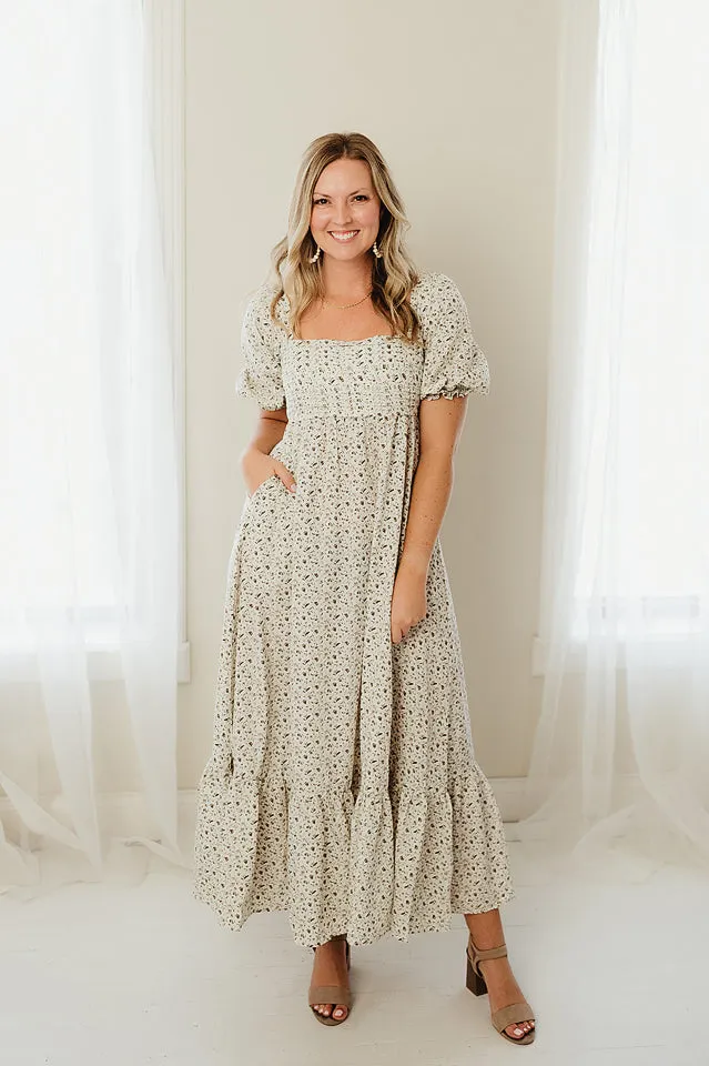 Ruching Pleated Maxi Dress