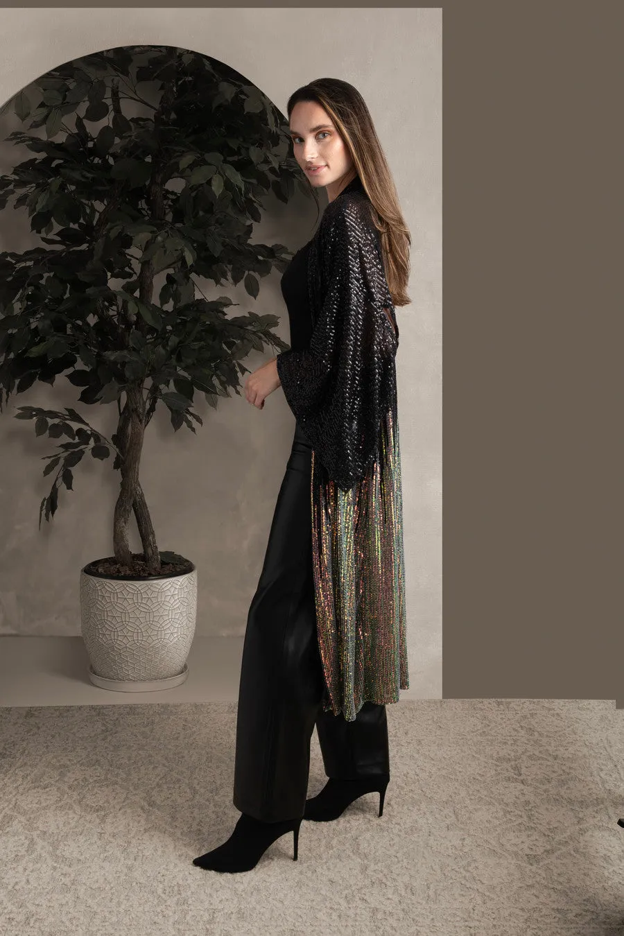 Sequin Kimono Duster Formal