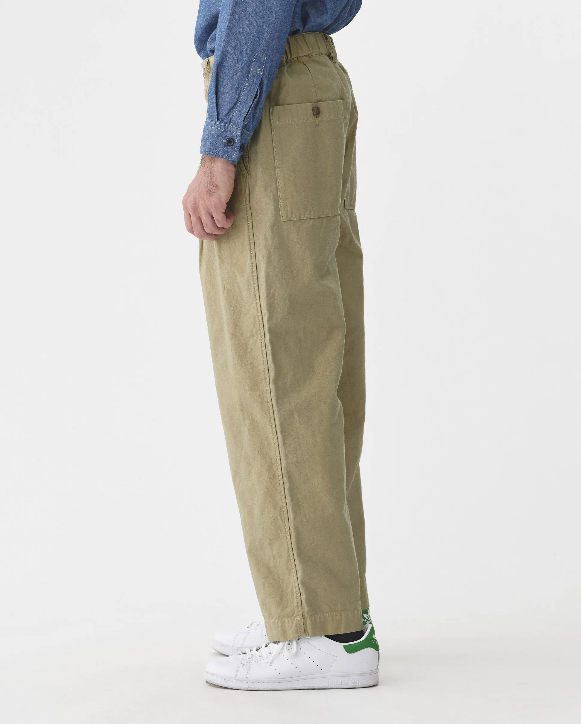 SINGLE PLEATED WIDE PANTS / BEIGE