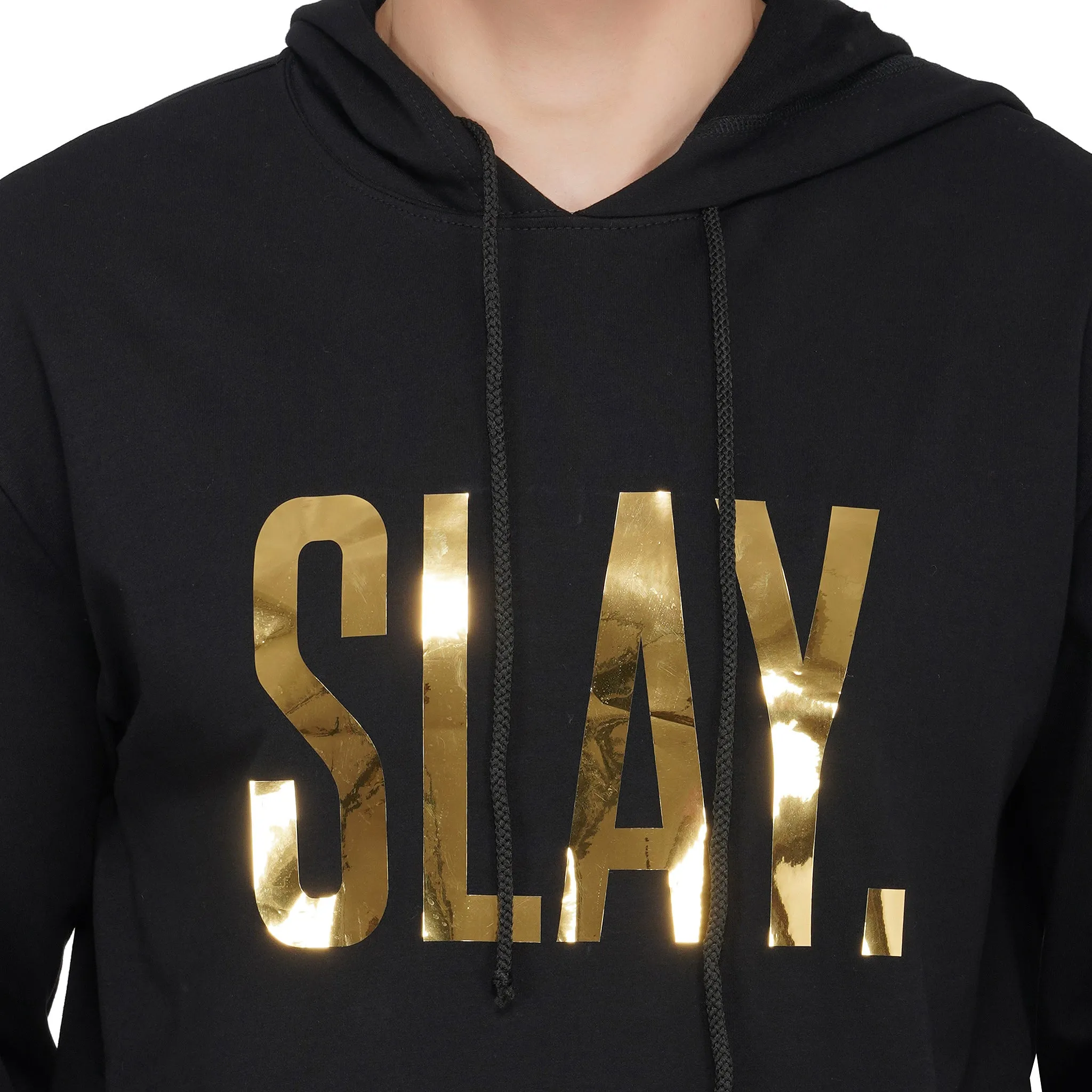 SLAY. Men's Limited Edition Gold Foil Printed Black Printed Tracksuit