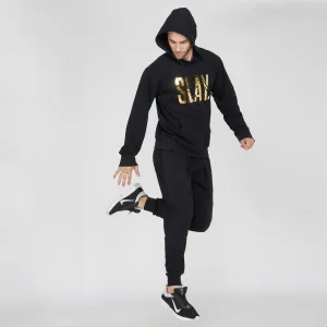 SLAY. Men's Limited Edition Gold Foil Printed Black Printed Tracksuit