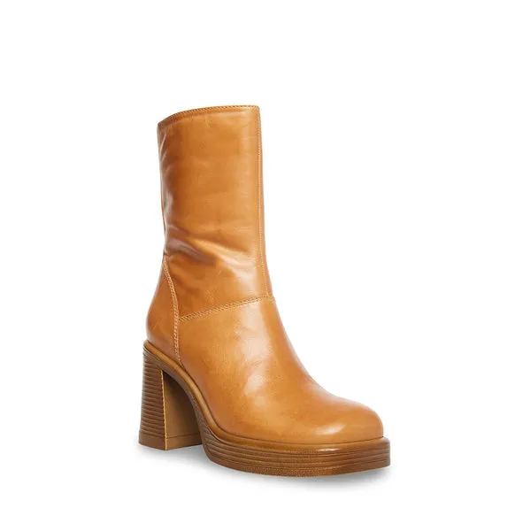 Steve Madden - Fantsie - 90s Revival Square Toe Chunky Heel Boots - Tan