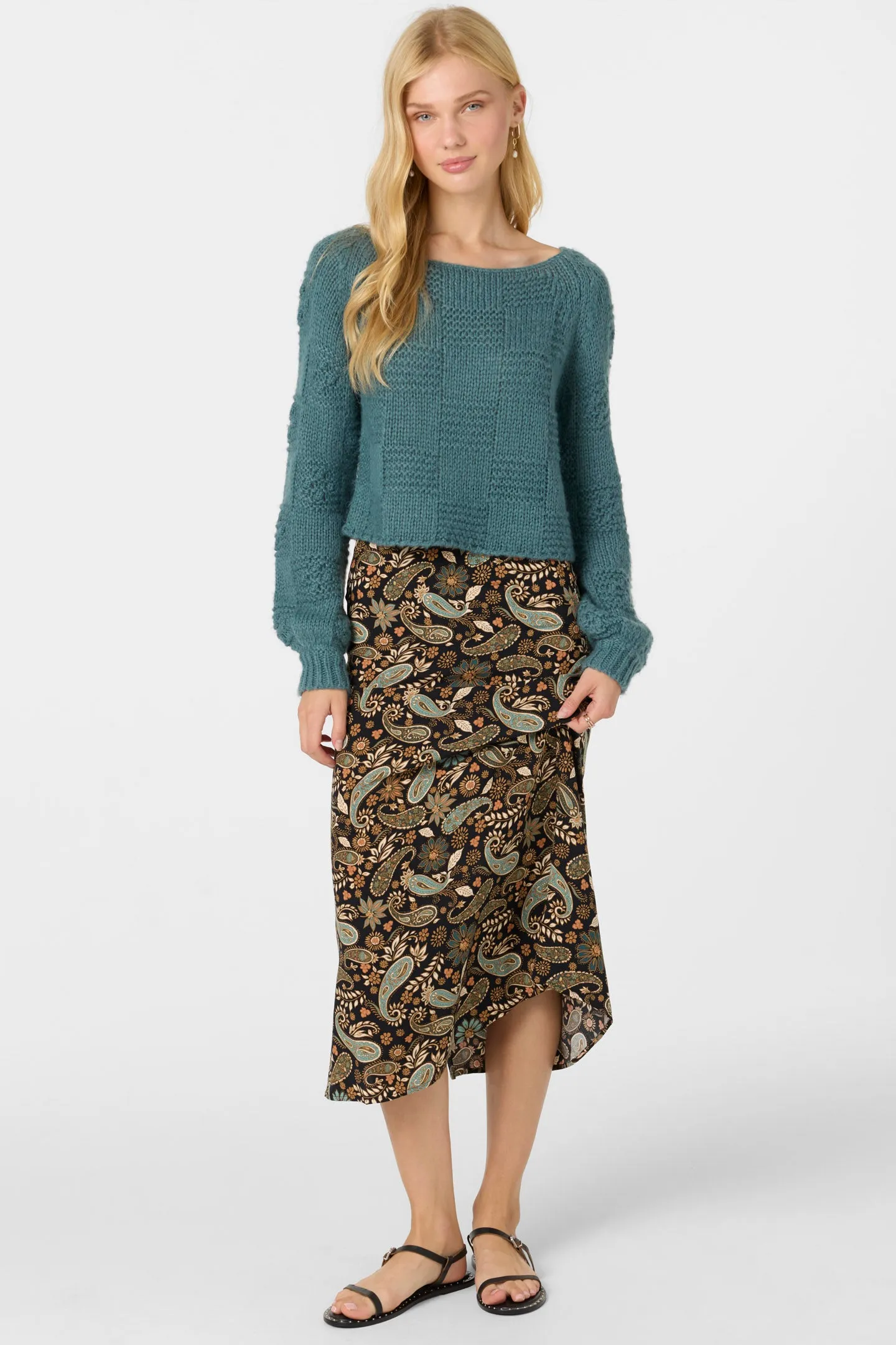 SUNNI ROSALIA PAISLEY MIDI SKIRT