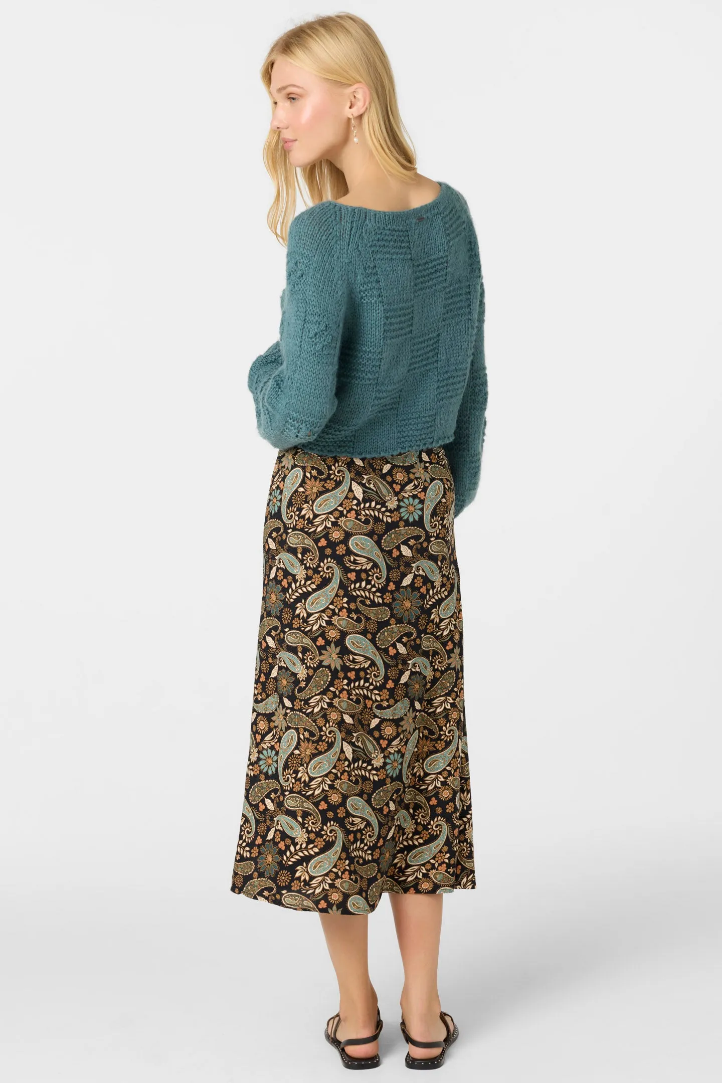 SUNNI ROSALIA PAISLEY MIDI SKIRT