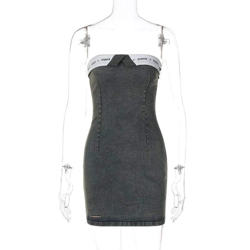 Sunny Strapless Mini Denim Dress