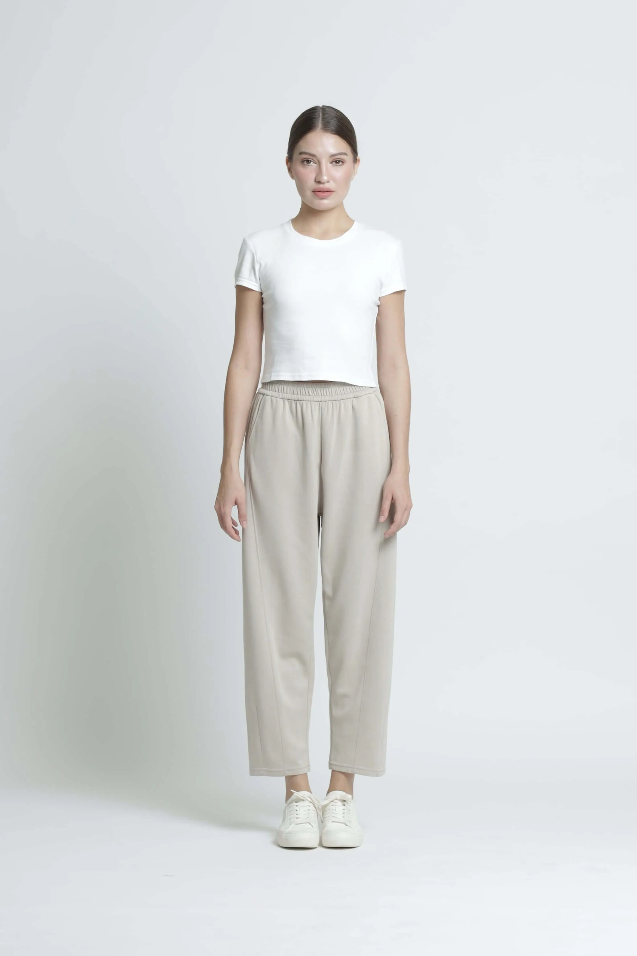 Taupe Bamboo Lyocell Relaxed Pants