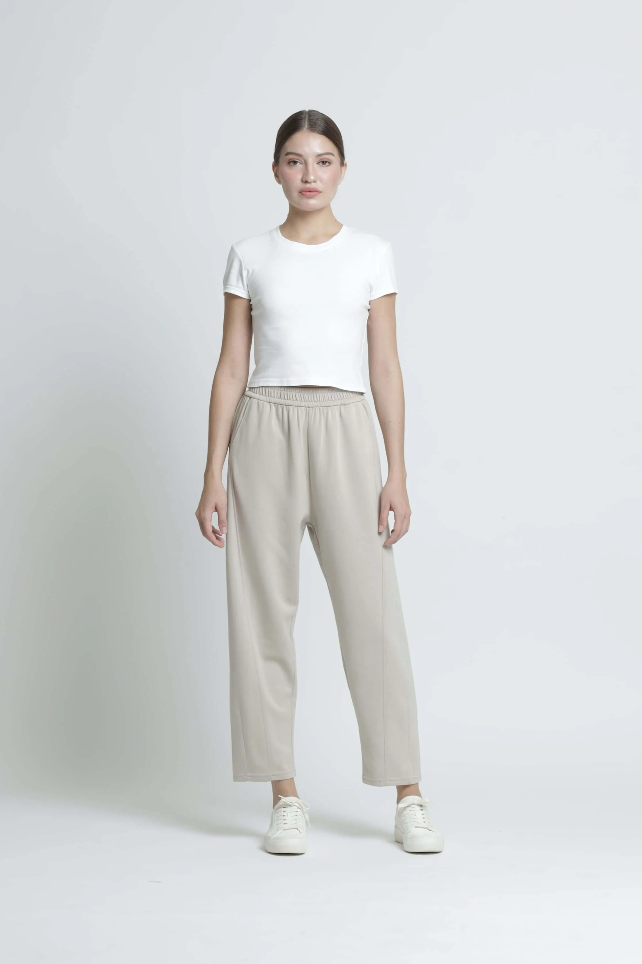 Taupe Bamboo Lyocell Relaxed Pants