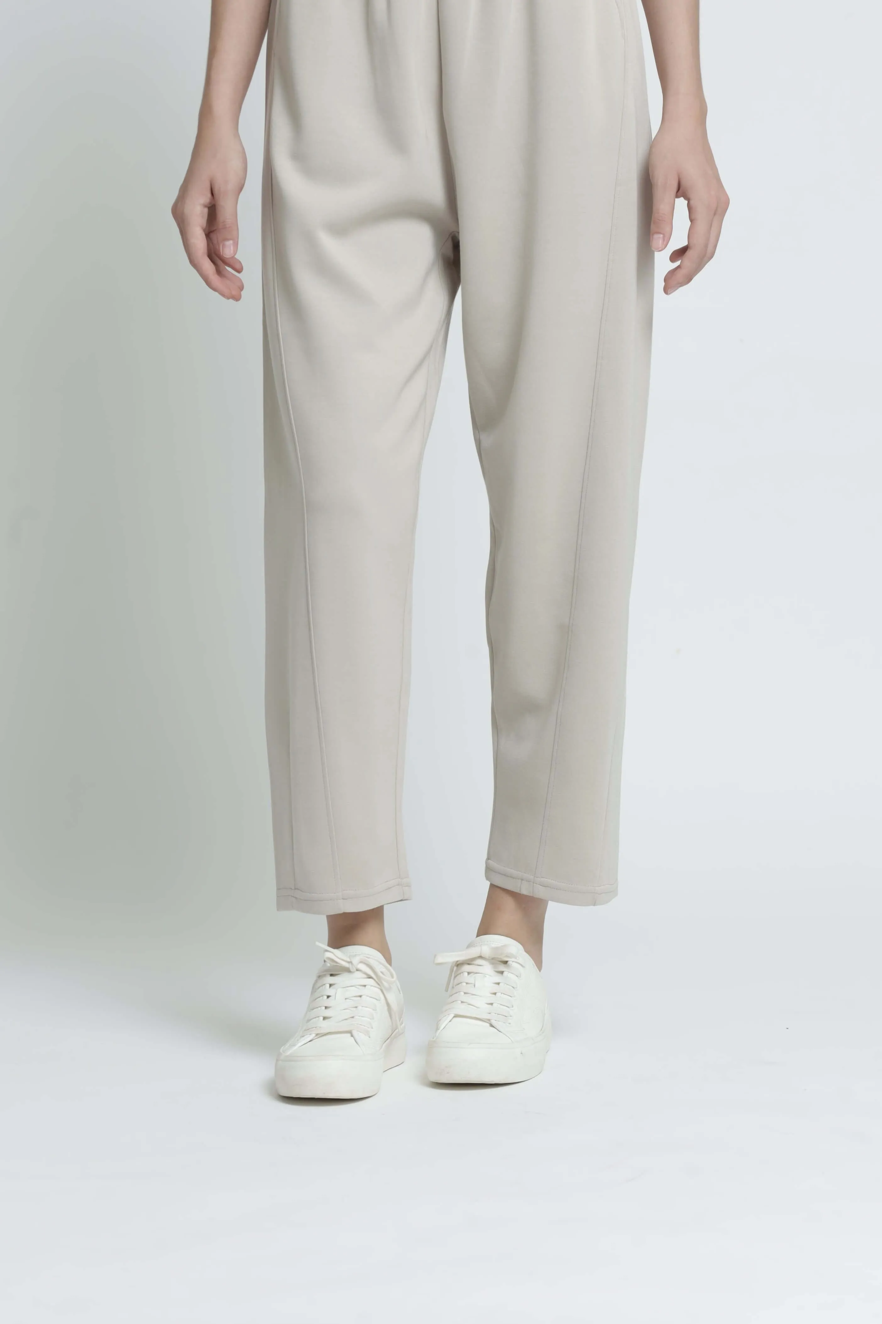 Taupe Bamboo Lyocell Relaxed Pants