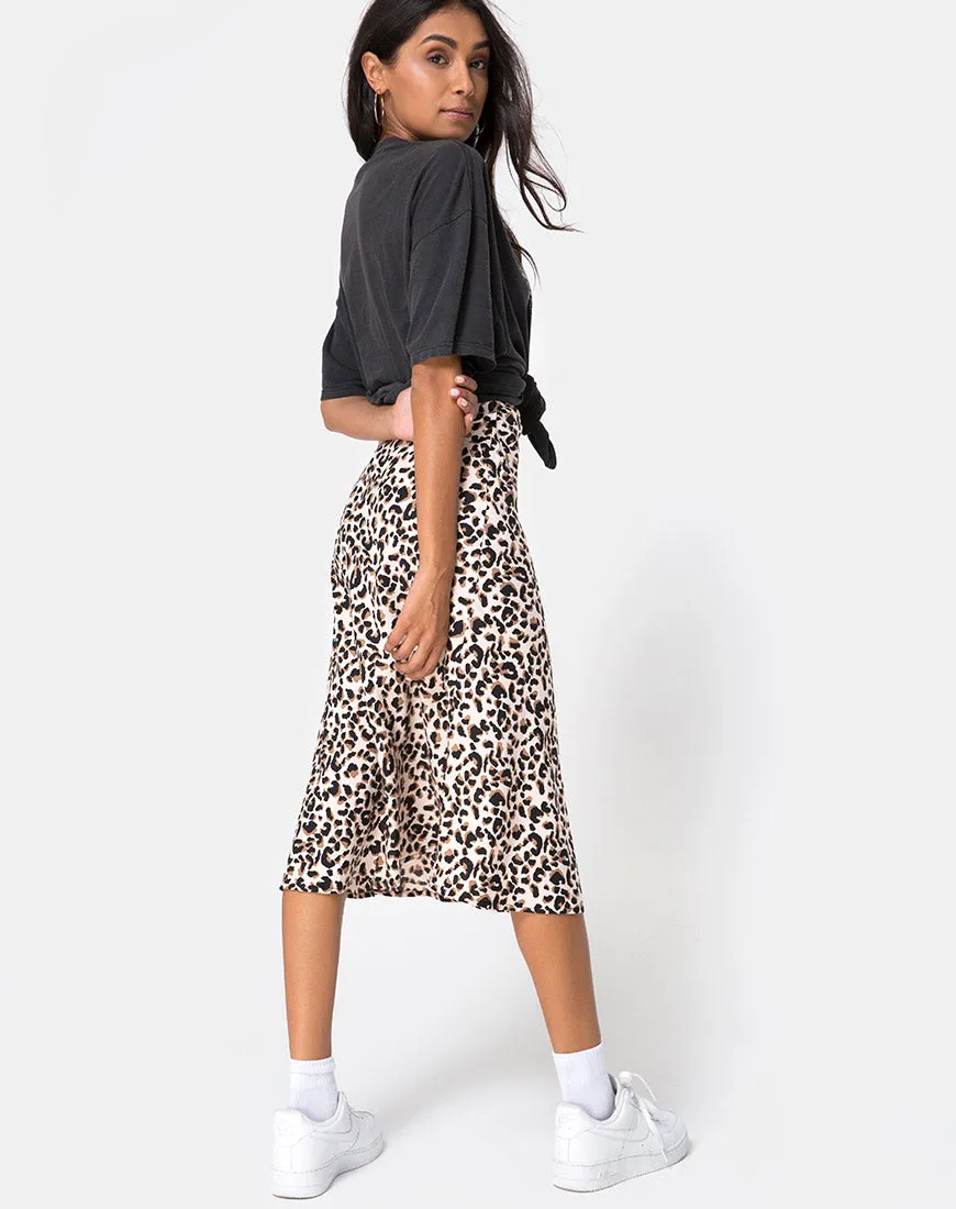 Tauri Midi Skirt in Pink Panther