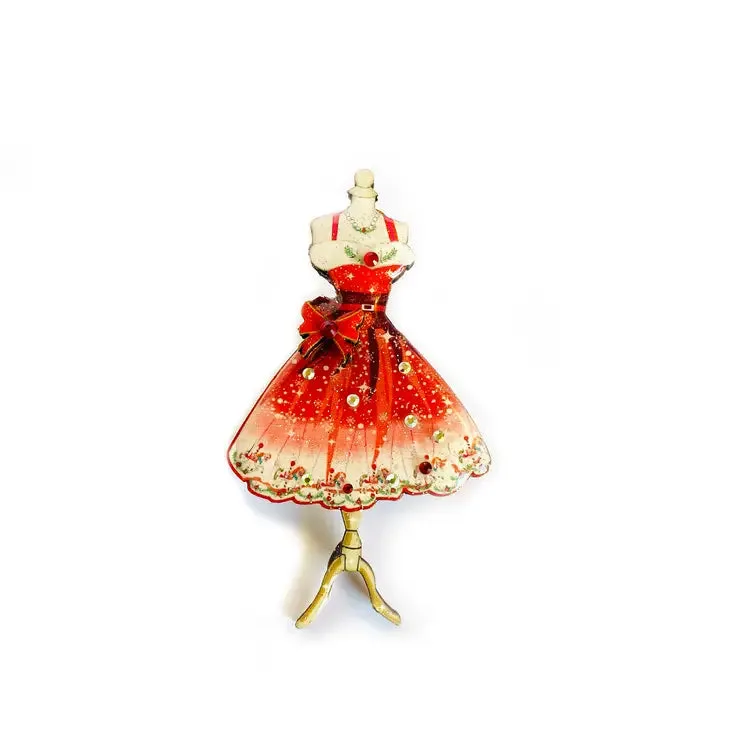 The 1950s Christmas Dress Brooch by Rosie Rose Parker