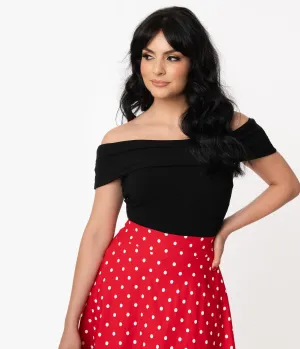 Unique Vintage Black Off The Shoulder Imogen Top