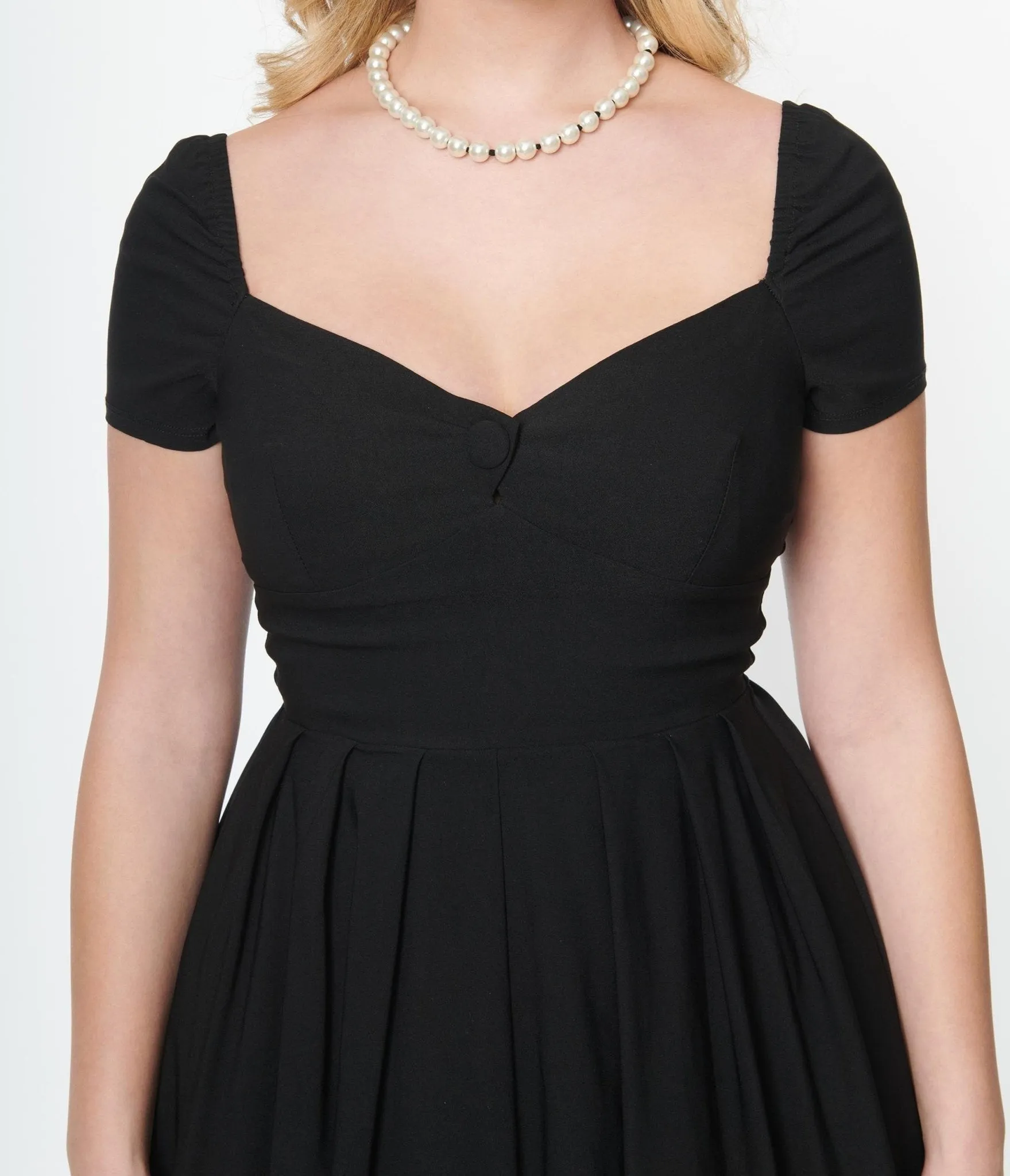 Unique Vintage Black Sweetheart Midge Swing Dress