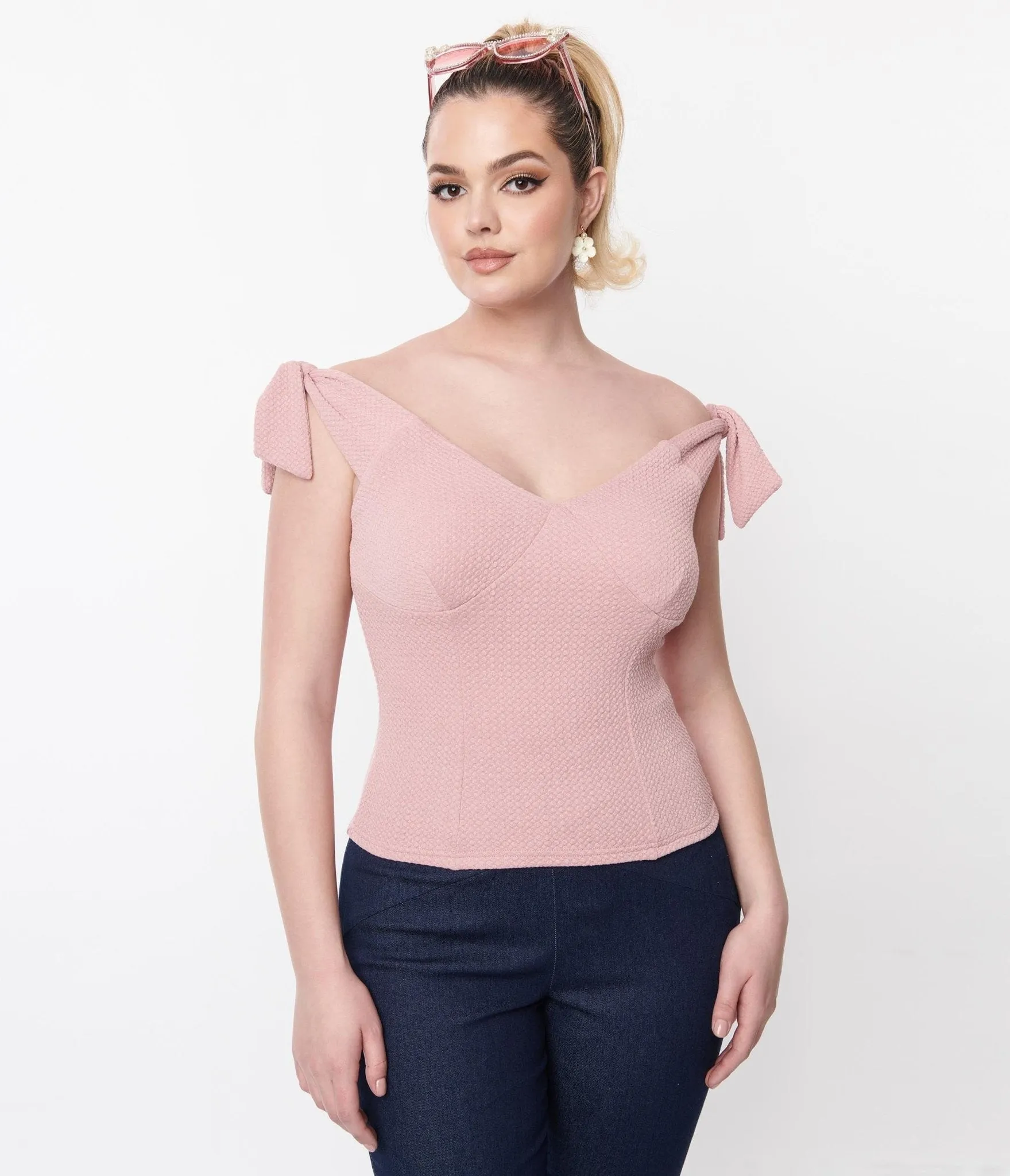 Unique Vintage Mauve Pink Texture Violet Top