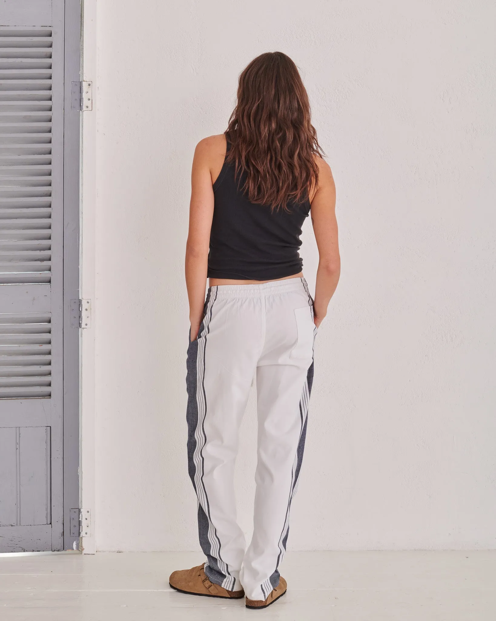 White & Navy Classic Lounge Pants