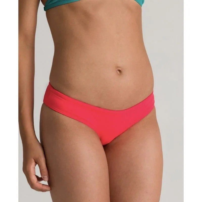 WOMEN'S UNIQUE BRIEF BIKINI BOTTOM - FLUO RED/YELLOW STAR