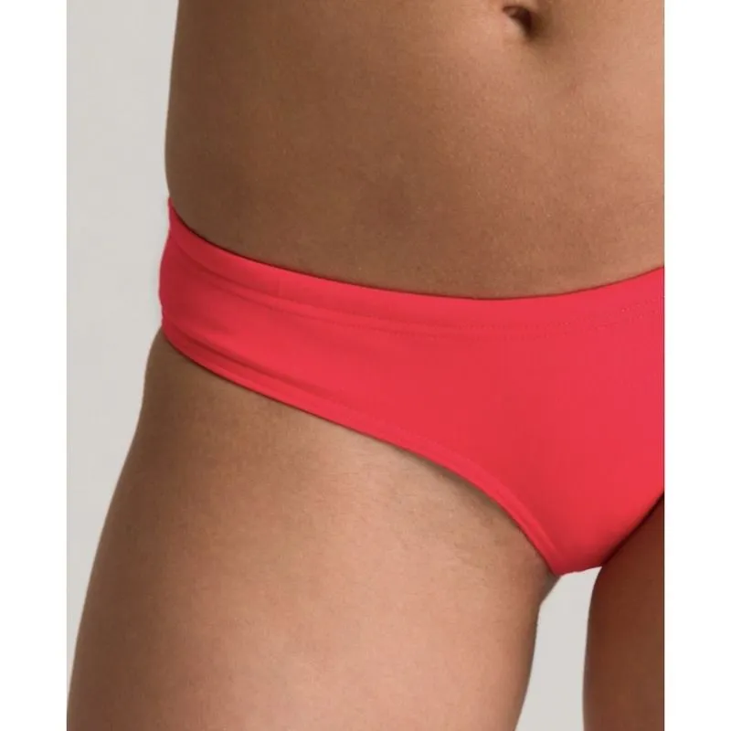 WOMEN'S UNIQUE BRIEF BIKINI BOTTOM - FLUO RED/YELLOW STAR