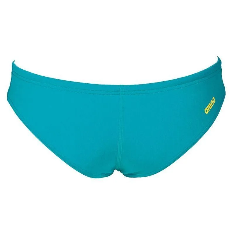 WOMEN'S UNIQUE BRIEF BIKINI BOTTOM - PERSIAN GREEN/YELLOW STAR