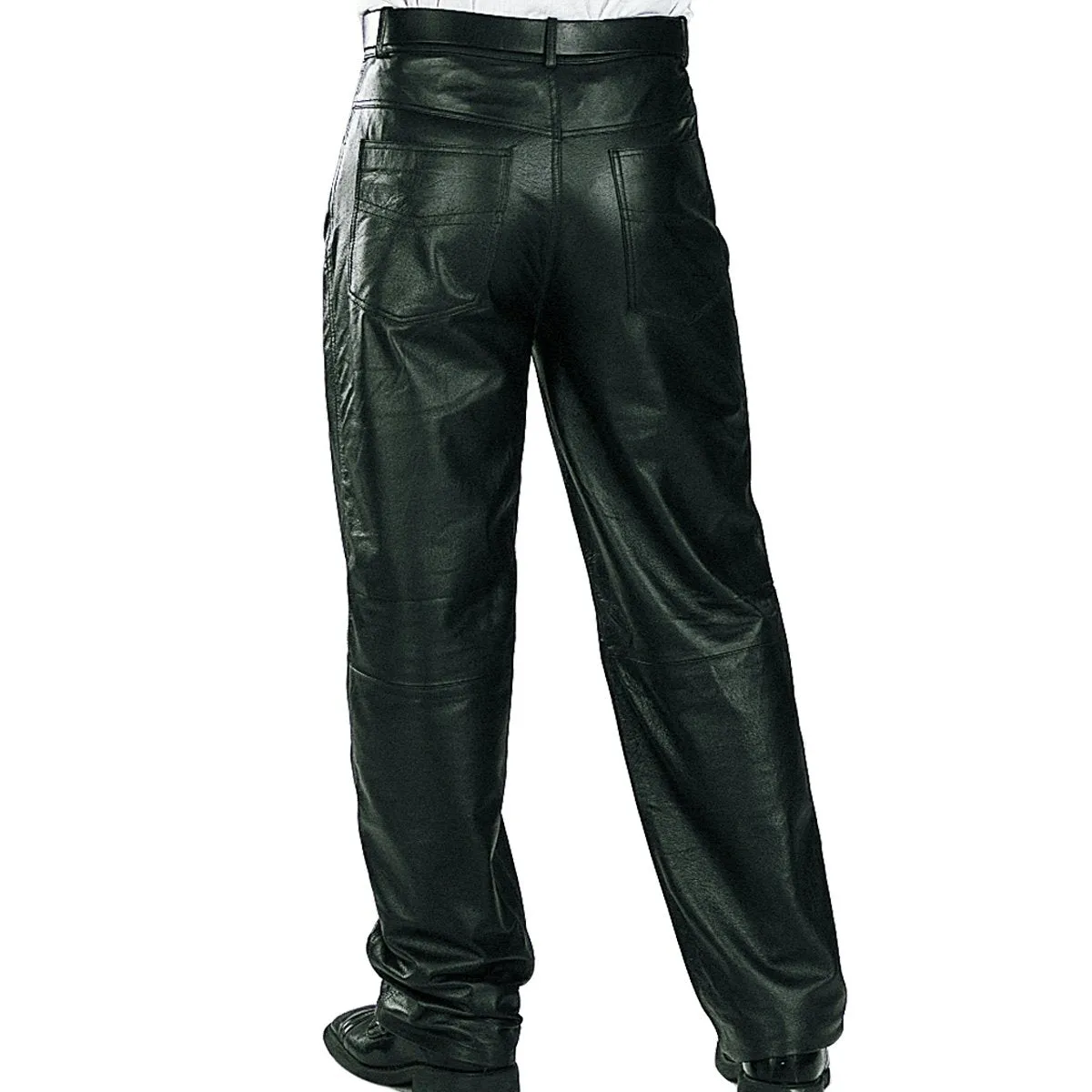 Xelement 860 Men's 'Classic' Black Loose Fit Motorcycle Casual Leather Pants