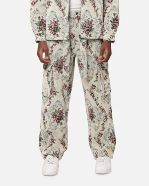 XXIII Floral Jacquard Cargo Pant White Antique