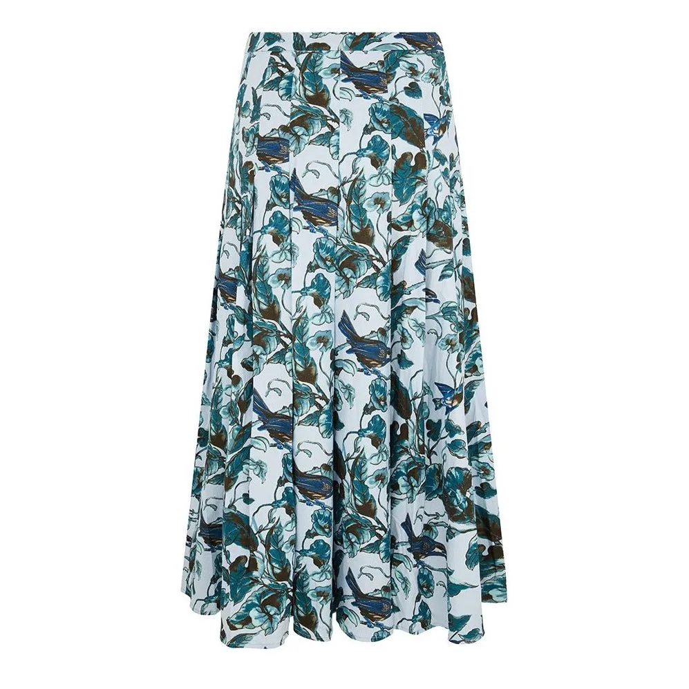 Zeller Morning Glory Bird Midi Skirt